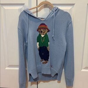 Polo Ralph Lauren Light Blue Sweater with Bear Design